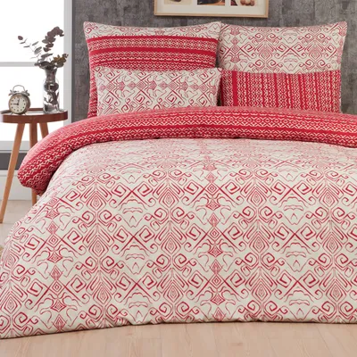Produktbild von Bettwäsche Bettgarnitur Bettbezug Baumwolle 135x200 155x220 200x200 200x220, Größe:155 x 220 cm, Design Bettwäsche:Anthea D23