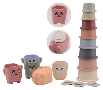 Produktbild von Joueco Baby-Stapeleimer und -becher aus Biokunststoff
