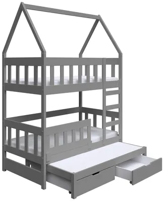 Produktbild von Selsey Vistena - Kinderbett mit Bettkasten, Grau, 75x180 cm