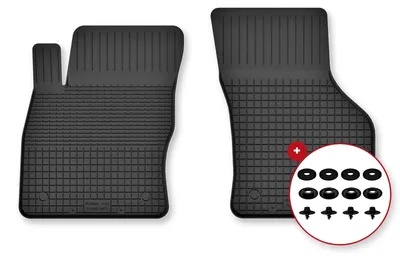 Produktbild von Gummi-Fußmatten Vorne für Volkswagen Polo VI 2017 – 2-tlg, Schwarz, Semi-Universal, angepasst – Wielganizator Semi-Universal