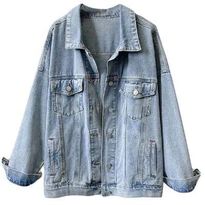 Produktbild von TangDao Damen Mädchen Jeansjacke Übergangsjacke Denimjacke Oversize Frühling Her