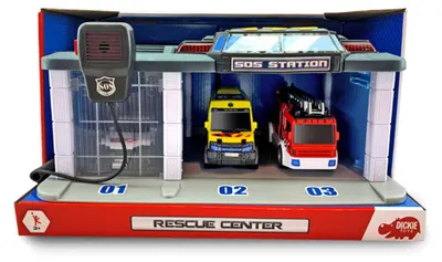 Productafbeelding van Dickie garage, speelgoed reddingscentrum met licht en geluid