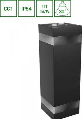 Produktbild von TORRE RING LED Wandleuchte Außen 18W 30° CCT IP54 Schwarz Eckig