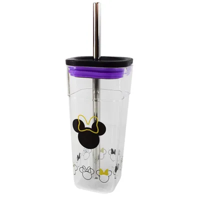 Image de Disney Minnie Mouse Gobelet 540ml avec paille en acier inoxydable & couvercle