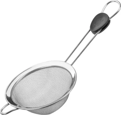 Produktbild von Stanley Rogers Sieb Ø 10,5 cm, Küchenhelfer mit hochwertigem Edelstahlgriff und Comfort-Griffeinlage, feinmaschiges Küchensieb aus Edelstahl (Farbe: Silber/Schwarz)
