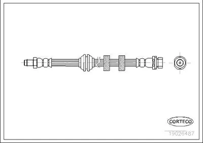 Produktbild von CORTECO 19026487 Bremsschlauch Vorne für FORD FOCUS (DAW, DBW) FOCUS Kombi (DNW) FOCUS Stufenheck (DFW)