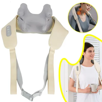 Produktbild von Nackenmassagegerät mit Wärmefunktion, Rückenmassagegerät für Schmerzlinderung, Geschenk für Frauen, Männer, Mütter und Väter
