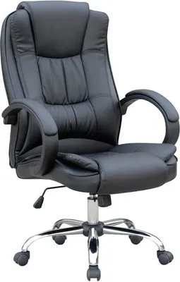 Immagine prodotto di Sedia da ufficio Casa Dolce ORE, 66x64x114-122cm, Pelle finta, regolabile in altezza, nera, con braccioli
