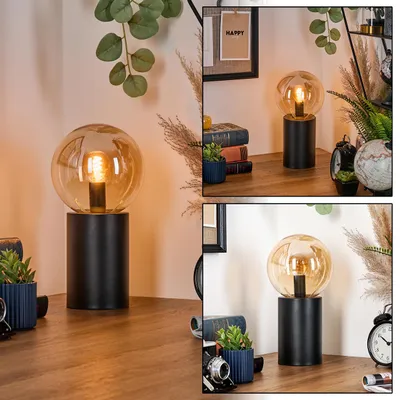 Produktbild von Fossobiubo Tischlampe aus Metall/Glas in Schwarz/Bernsteinfarben