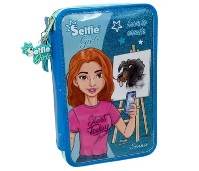 Obrázek produktu pro Dvoupatrový školní penál modrý Senna - vybavený