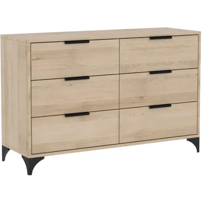Obrázek produktu pro BEAUTYSOFA | Komoda HOME 6S – příborník se 6 zásuvkami, stojací skříňka v provedení Artisan, s úchytkami