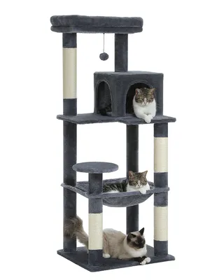 Produktbild von PAWZ Road XL Katzenkratzbaum mit Hängematte, 143 cm, Dunkelgrau