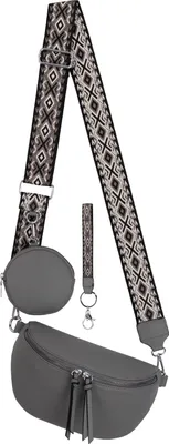 Produktbild von Umhängetasche (BBL-53167) Bauchtasche Crossbody-Bag Kunstleder Italy-Design GREY