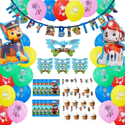 Produktbild von Paw Partol Party Set - Geburtstag - Party Paket - 74 Artikel -Dekoration - Ballons, Girlanden & Zubehör - Patrol Kinderparty