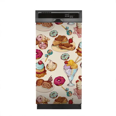 Produktbild von Aufkleber sticker 45x80 cm Dekorative folie Spülmaschine - Süßigkeiten Bäckerei Gebäck