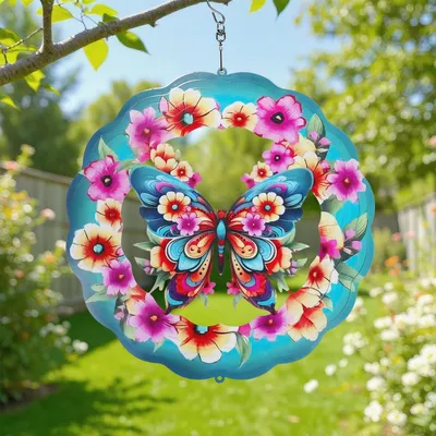Zdjęcie produktu dla Windspiel – 3D dekoracja wisząca dla ogrodu i wnętrz, motyl, 12 cali