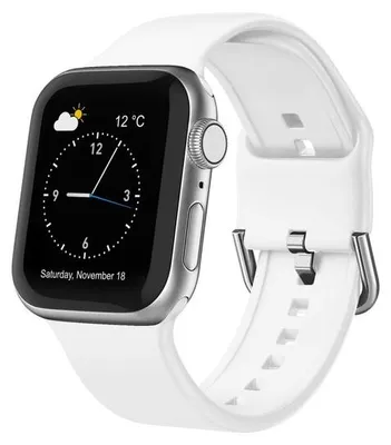Produktbild von By Qubix Soft Silikonarmband mit Schnallverschluss - Weiß - Geeignet für Apple Watch 38 mm / 40 mm / 41 mm / 42 mm