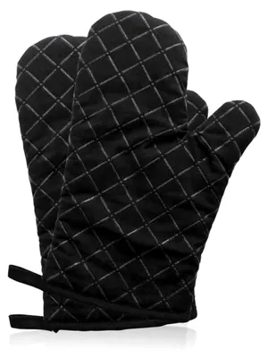 Produktbild von Hitzebeständige Ofenhandschuhe (1 Paar) bis zu 240 °C - Silikon Grillhandschuhe - Backofen Handschuhe für Kochen, Backen und Barbecue, Schwarz