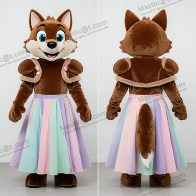 Produktbild von Samtbrauner MASTICOT Cartoon-Wolf-Maskottchen "Say Wolf"