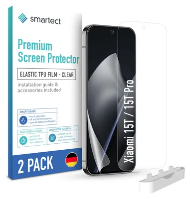 Produktbild von 2x TPU Schutzfolie Klar für Xiaomi 15T / 15T Pro Displayschutz Panzerfolie Folie