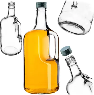 Immagine prodotto di Bottiglie da vino KADAX 1,75L, 1 pezzo, bottiglie di vetro grandi con manico e tappo a vite, bottiglie di vetro vuote da riempire con liquore, bottiglie da liquore