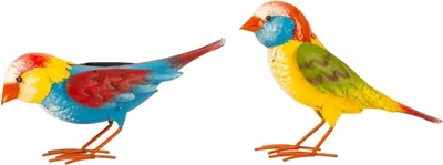 Produktbild von 2 Stück Vogelfiguren Metall 15cm/20cm  Gartenfigur Dekoration Haus Garten