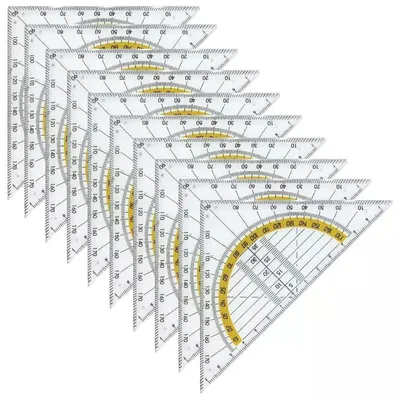 Produktbild von 10x Geodreieck 14 cm Geometrie-Dreieck Maßstab Kunststoff glasklar
