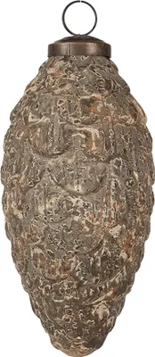 Produktbild von Clayre & Eef Weihnachtskugel Ø 7x15 cm Beige Grau Glas