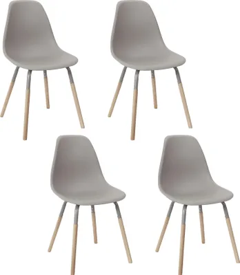 Image de Chaise Scandinave Phenix Taupe - Lot De 4