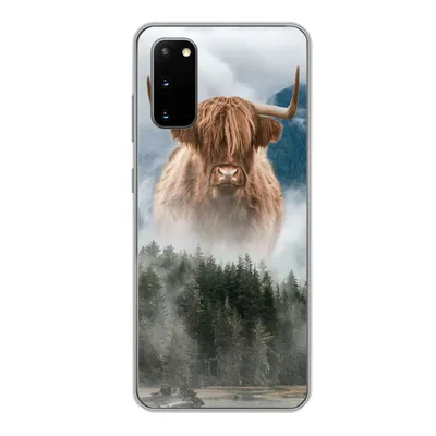 Produktbild von MuchoWow® Handyhülle Schutzhülle Hülle für Samsung Galaxy S20 Schottische Highlander - Kühe - Nebel Silikon Softcase Handy Hülle - Bild