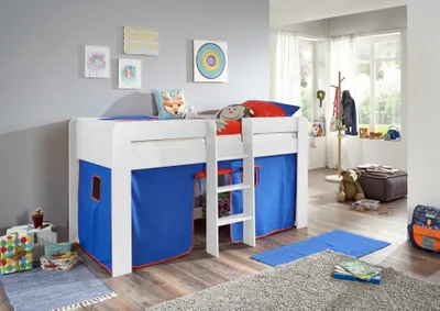 Produktbild von Relita Halbhochbett ANDI Liegefläche 90 x 20 cm Nachbildung natur inkl. Vorhang; BH1684117+TX5002010