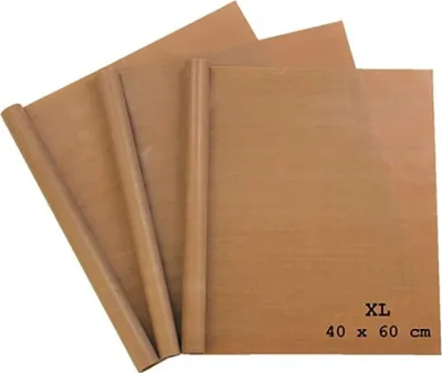 Produktbild von Dauerbackfolie extra Groß zum Grillen und Backen - 3 Stück 40x60 cm zuschneidbar - Backfolie Spülmaschinenfest - Backpapier wiederverwendbar - Dauerbackfolie für Backofen