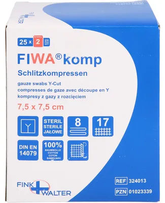 Immagine prodotto di Compresse a fessura 7,5x7,5 cm sterili 8 pieghe 25X2 pz