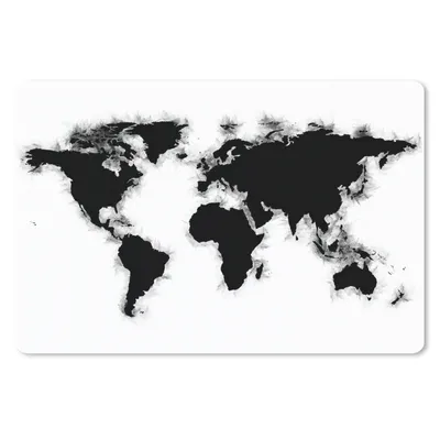 Produktbild von MuchoWow® Mauspad Mousepad Weltkarte - Schwarz - Weiß - Einfach 27x18 cm - Mousepads - Maus Mat - Pad - Mausunterlage - Büroartikel - Desk Matten