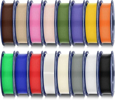Productafbeelding van Bundle 16 kleuren PLA Plus filament PLA+ meerkleurig voor 3D-printers 1,75 mm - Afzonderlijk vacuüm verpakt - 0,25 kg - Spoel - Totaal 4 kg