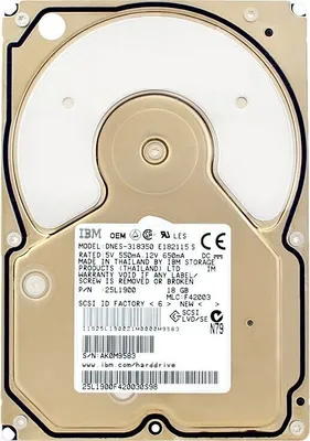 Immagine prodotto di Disco rigido IBM 18GB DNES-318350 2Mb Cache 7200Rpm 68-PIN U160 3,5" pollici 25L1900