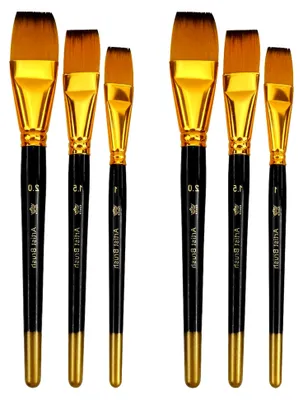 Produktbild von 6 Stück Acrylpinsel, Flache Nylonpinsel für verschiedene Maltechniken