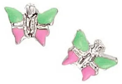 Produktbild von Scout Kinder Ohrringe Ohrstecker Silber Schmetterling grün/rosa Mädchen 262128100