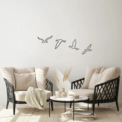 Produktbild von Wallity, Birds- SKL2520, Schwarz, Sonstige Wohndekorationen, 22 x 11 cm, 100% Metall (Dicke: 1