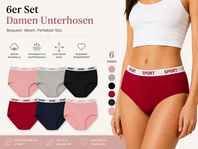 Produktbild von Damen Slips 6er Pack Baumwolle – bequem & atmungsaktiv Mix4/XXL