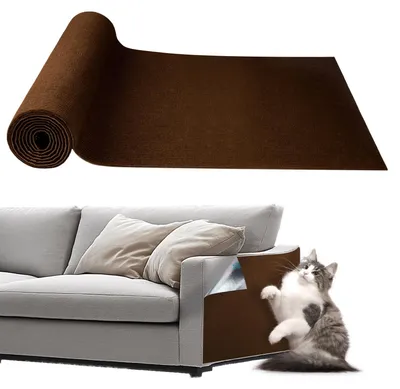 Produktbild von Kratzmatte Kratzteppich Katzenkratzmatte - Selbstklebend - 40 x 250 cm - Braun - Kratzschutz für Sofa