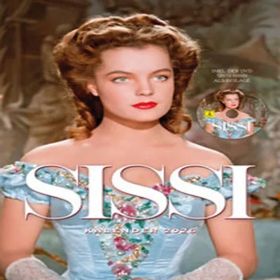 A woman in a blue dress is featured prominently, with text and a smaller circular image in the background.