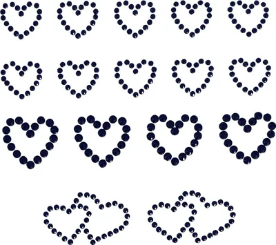 Produktbild von Oblique Unique 16 Herz Sticker Strass Steine Aufkleber für Hochzeit JGA Valentinstag Deko Scrapbooking Basteln - schwarz