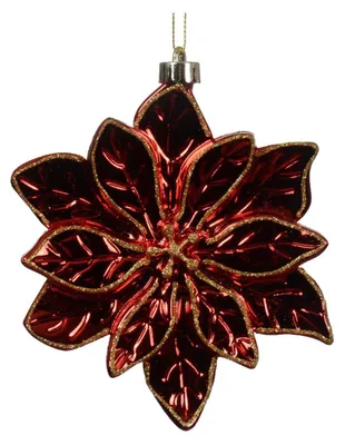 Produktbild von Christbaumschmuck Kunststoff 14,5cm Weihnachtsstern Blume Figur Rot
