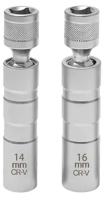 Productafbeelding van 2 stuks bougiesleutels, 14 mm en 16 mm, universeel, flexibel, magnetisch