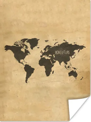 Produktbild von MuchoWow® Poster Weltkarte - Vintage - Zitat 30x40 cm - Wandplakat - Poster Kinderzimmer