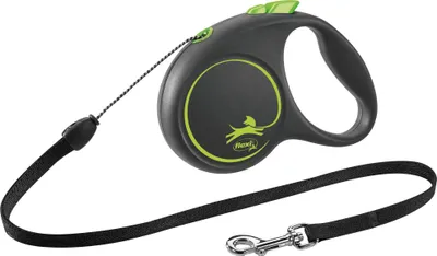 Produktbild von flexi® Roll-Leine für Hunde bis 12 kg, Seil 5 m schwarz/grün, Design S