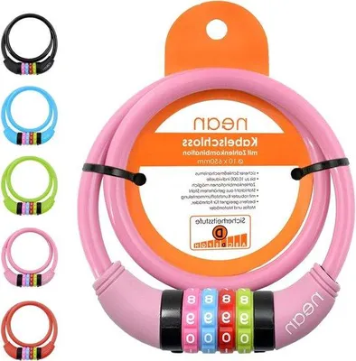 Immagine prodotto di Lucchetto a combinazione per biciclette Nean per bambini, 10 x 650 mm, cavo con codice di combinazione