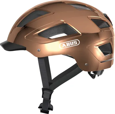 Produktbild von ABUS Stadthelm Hyban 2.0 - Fahrradhelm mit Rücklicht, ABS-Hartschale, guter Passform - für Damen und Herren - Chrome Rosé, Größe M (52-58 cm)