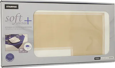 Produktbild von 100 Mitteldecken, stoffähnlich, Vlies "soft selection plus" 80 cm x 80 cm sand "Frame"